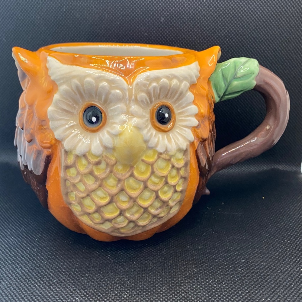 Vtg ceramic pumpkin owl mug by Cracker Barrel